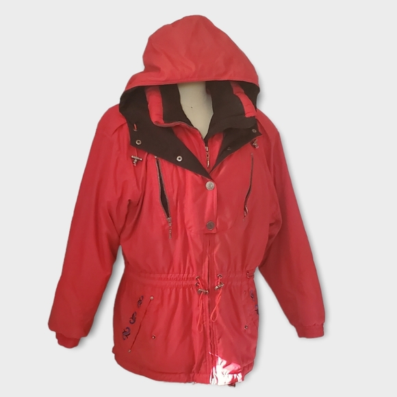 Sweat à Capuche Vintage Ski Femme Taille M - Couleur Violet, 100% Polyester, Occasion Très Bon état